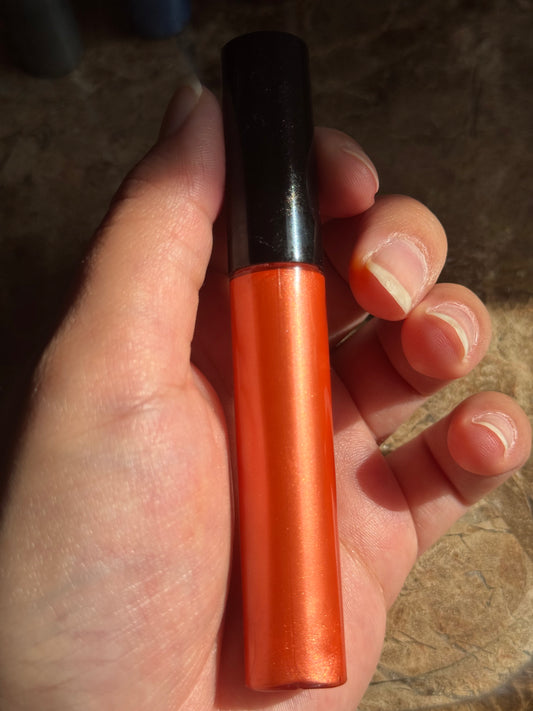 Spiced Ember Lip Gloss 10ml - Long-Lasting Moisture & Vibrant Color Scent (vanilla, Coconut) - Riy Cosmetics